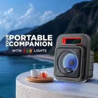Intex IT-202 Portable Bluetooth Speaker | RGB Front Lights | FM Radio | Karaoke Mic Support | TF Card Playback | Bluetooth v5.0 | Easy Carry Handle