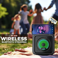 Intex IT-202 Portable Bluetooth Speaker | RGB Front Lights | FM Radio | Karaoke Mic Support | TF Card Playback | Bluetooth v5.0 | Easy Carry Handle