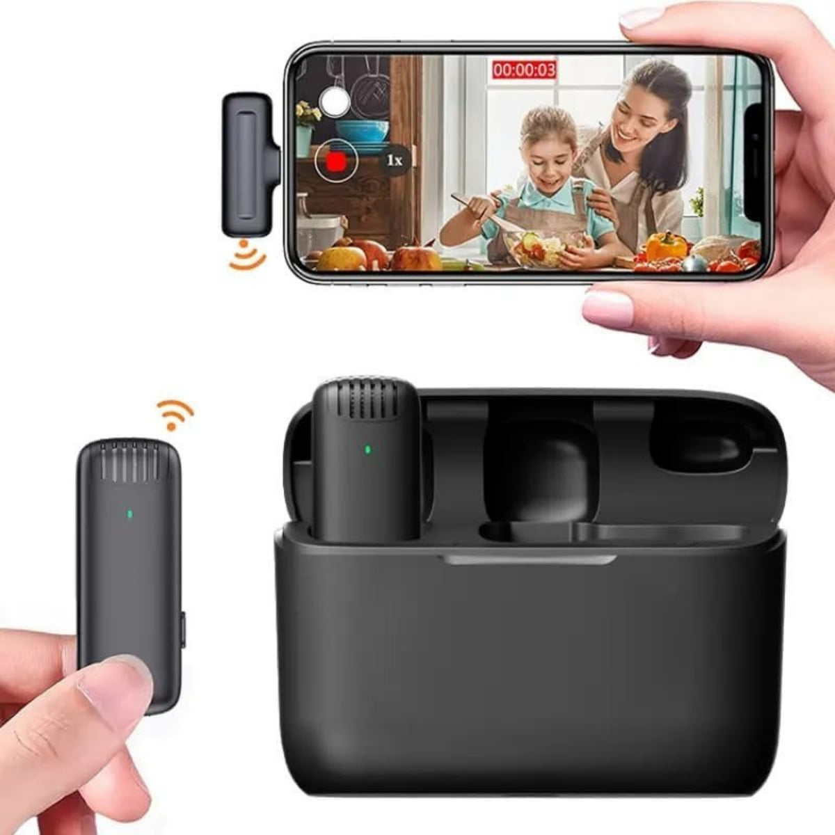 J13 Wireless Lavalier Microphone for Type-C Android | Bluetooth Clip-On Collar Mic | Noise Reduction | Furry Windshield