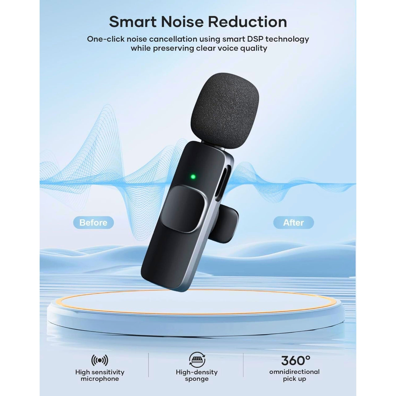K8 Single Wireless Microphone for Android & iPhone | Lapel Mic for Singing, YouTube, Vlogging & Recording