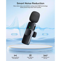 K8 Single Wireless Microphone for Android & iPhone | Lapel Mic for Singing, YouTube, Vlogging & Recording