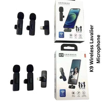 K9 Wireless Lavalier Microphone | Clip-On Collar Mic with Noise Reduction for Android & iPhone Video Recording