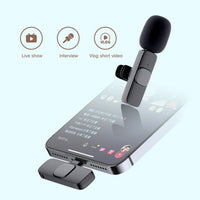 Phone with a microphone attachment on a light blue background