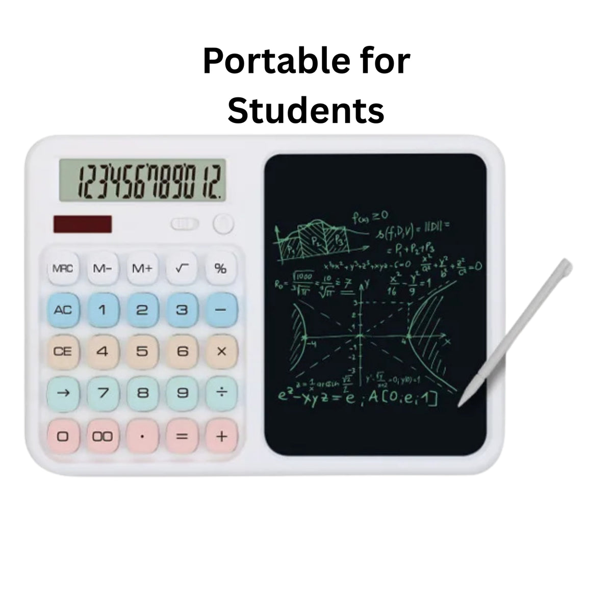 LCD Writing Tablet with Calculator – Reusable Digital Writing Pad & Electronic Calculator for Kids, Study & Office