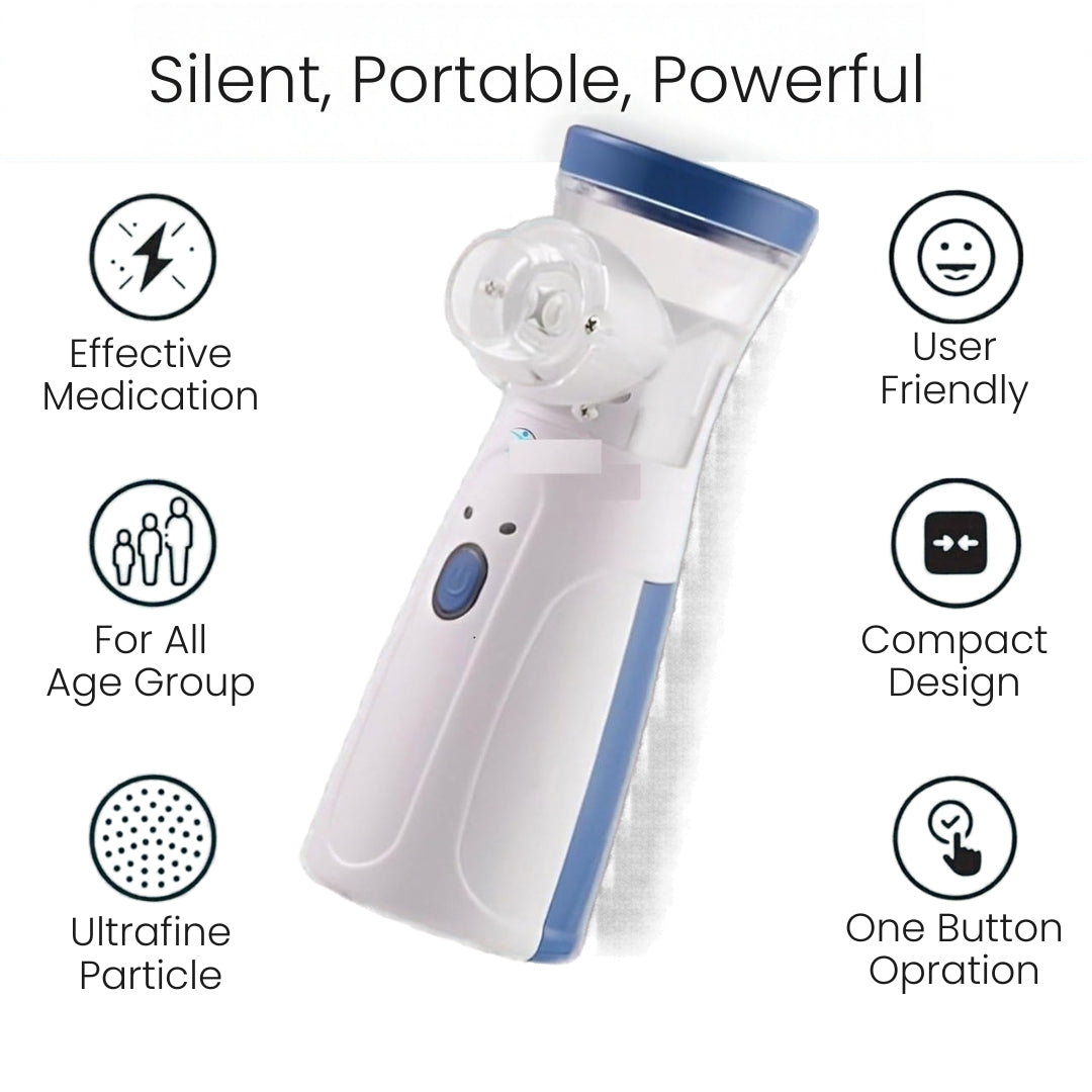 JSL-W302 Mesh Nebulizer – Portable Silent Inhalation Device with Adult & Kids Masks, Compact Design and One-Button Operation | OGDEAL