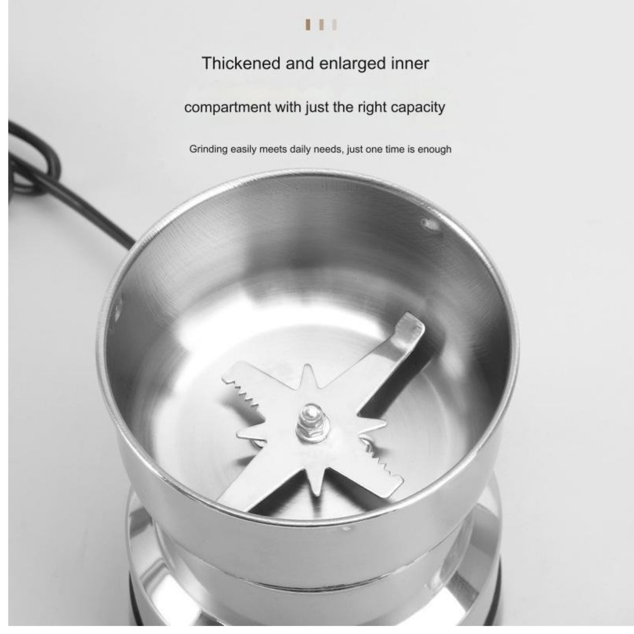 Nima Stainless Steel Electric Grinder – Mini Coffee & Spice Grinding Machine (150W)