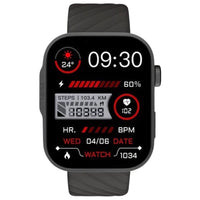 Noise Caliber 3 Plus Smartwatch | 1.96″ AMOLED Display | Bluetooth Calling | Functional Crown | Flat-Edge Design | Black Strap