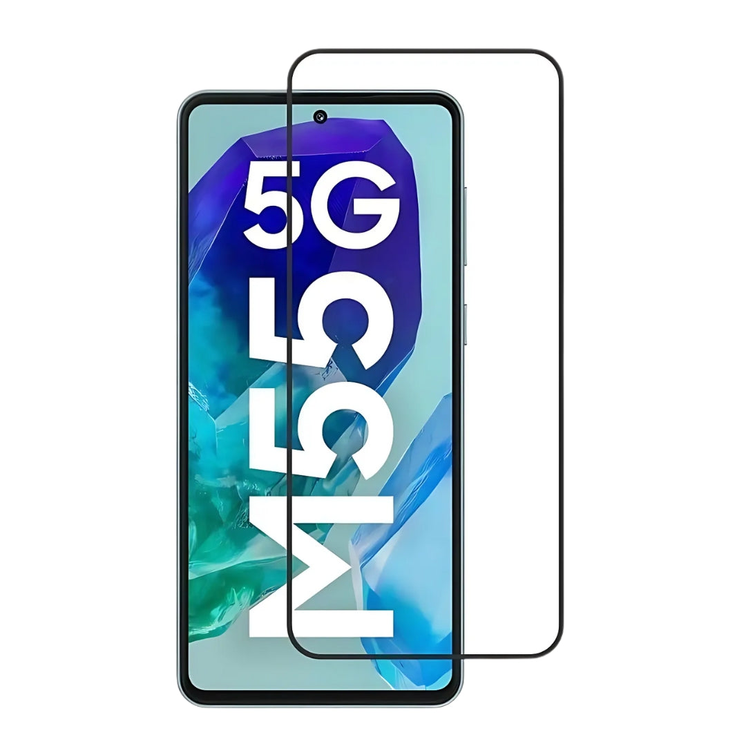 Tempered Glass Screen Protector for Samsung Galaxy M55 5G | Edge-to-Edge Full Coverage | HD Clear & Easy Installation