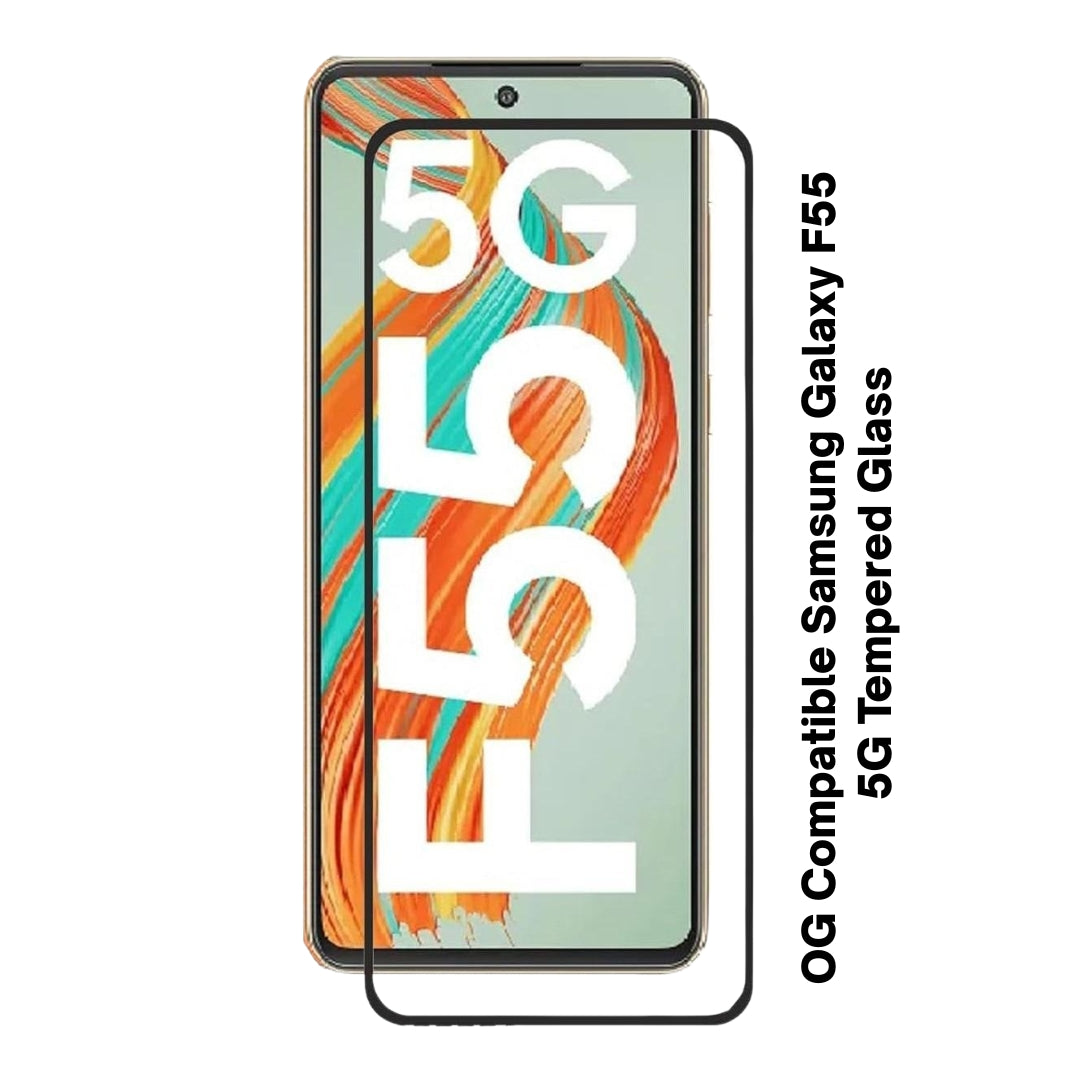 Tempered Glass Screen Protector for Samsung Galaxy F55 5G | Edge-to-Edge Full Coverage | HD Clarity | Easy Installation Kit