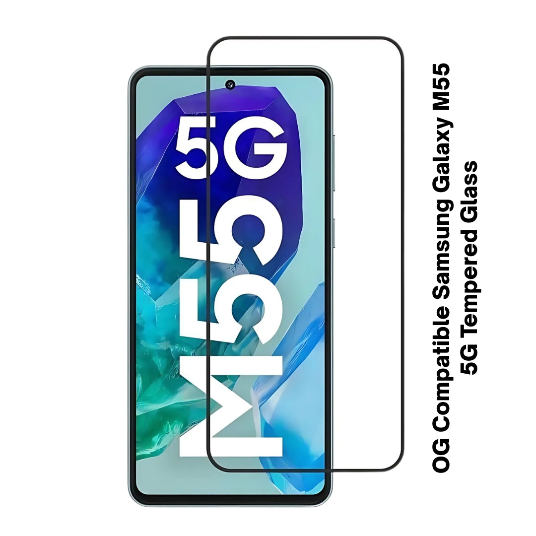 Tempered Glass Screen Protector for Samsung Galaxy M55 5G | Edge-to-Edge Full Coverage | HD Clear & Easy Installation