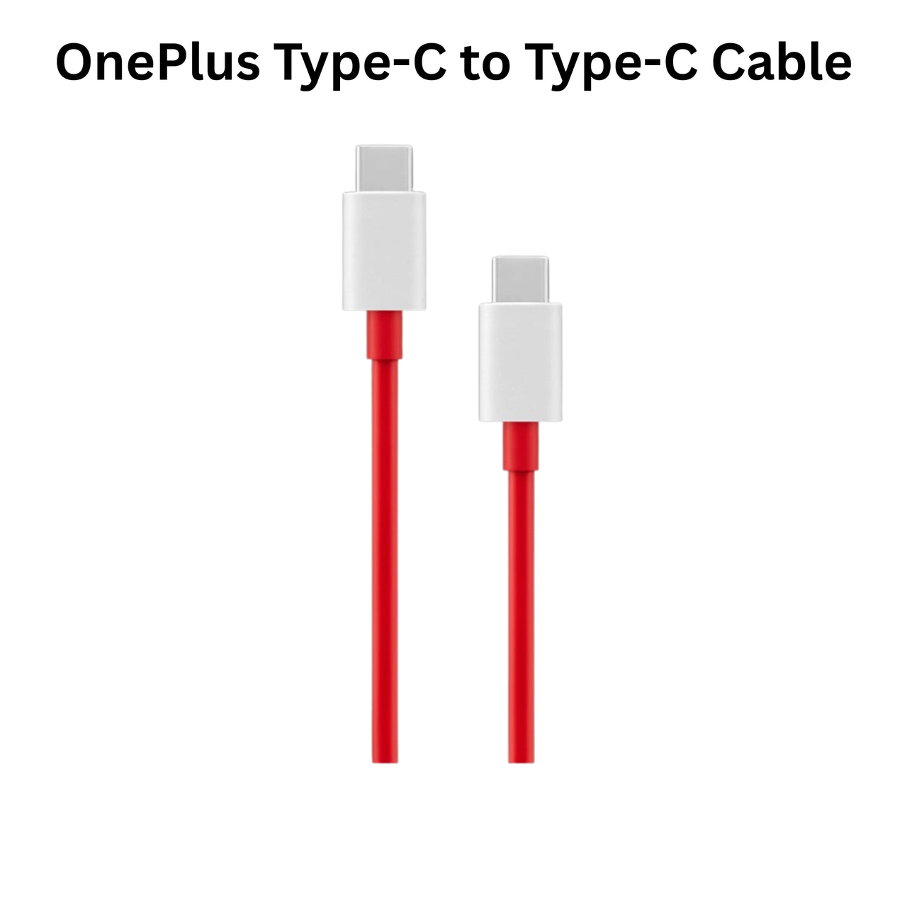 OnePlus Type-C to Type-C cable with red and white design on a white background