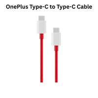 OnePlus Type-C to Type-C cable with red and white design on a white background