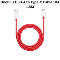 Red USB-A to Type-C cable with text indicating specifications on a white background
