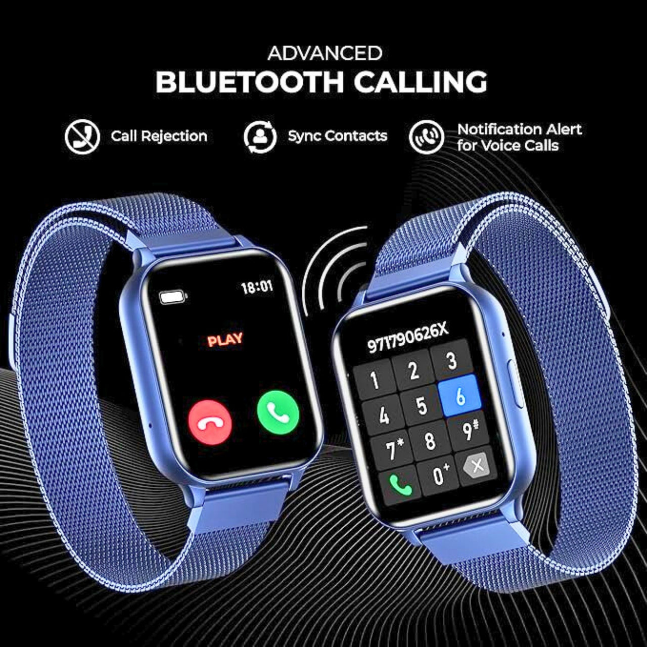 PLAY PLAYFIT FLAUNT4 Smartwatch with 2.04" AMOLED Display, Bluetooth Calling & Health Suite