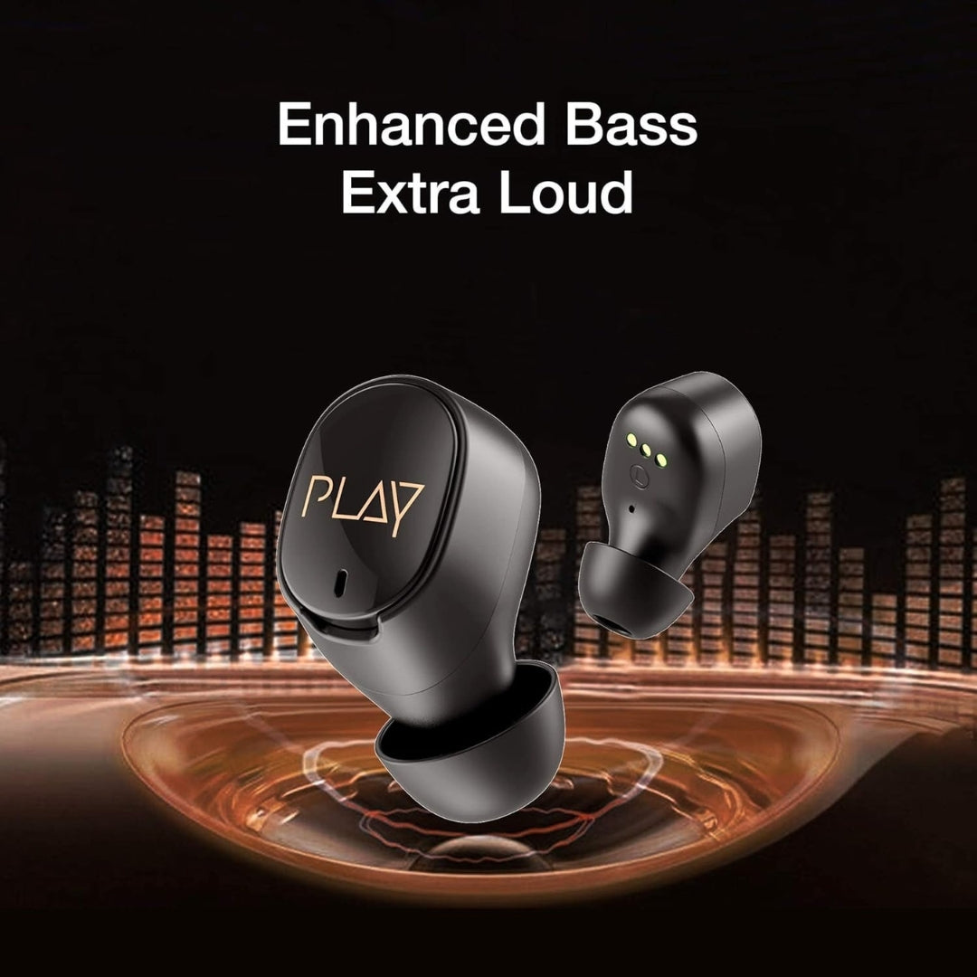 | Play Playgo T20 True Wireless Earbuds with EBEL Drivers, Environmental Noise Reduction, Digital Active Wear Fit, HD Calling & Touch Controls | Bluetooth 5.0 TWS