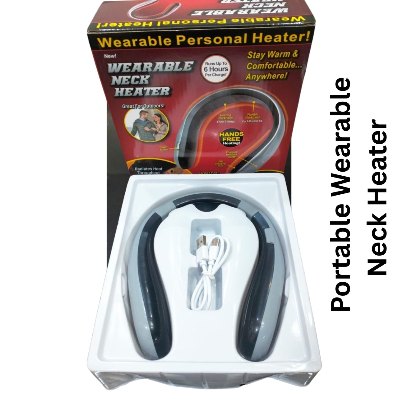 Portable Wearable Neck Heater | Hands-Free Warmth, 4 Heat Modes, USB Rechargeable (Up to 6 Hours)