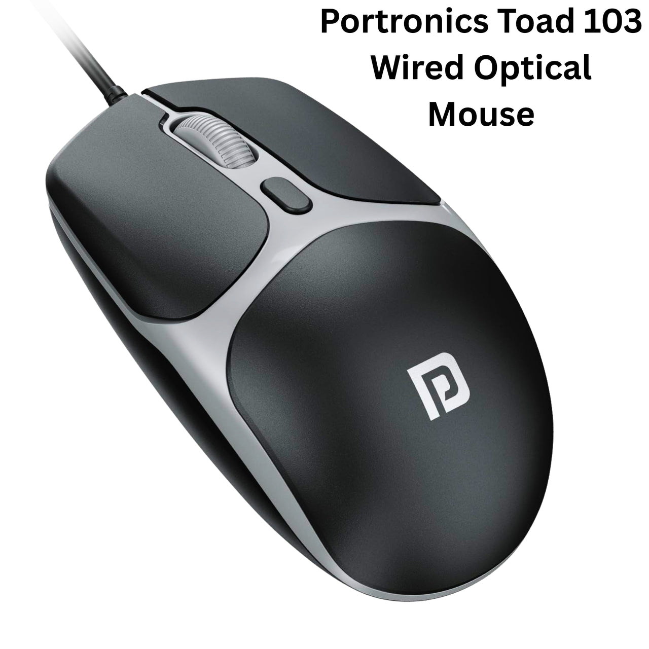 Portronics Toad 103 Wired Optical Mouse with 2400 DPI, Hi-Precision Tracking & Ergonomic Design
