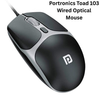 Portronics Toad 103 Wired Optical Mouse with 2400 DPI, Hi-Precision Tracking & Ergonomic Design