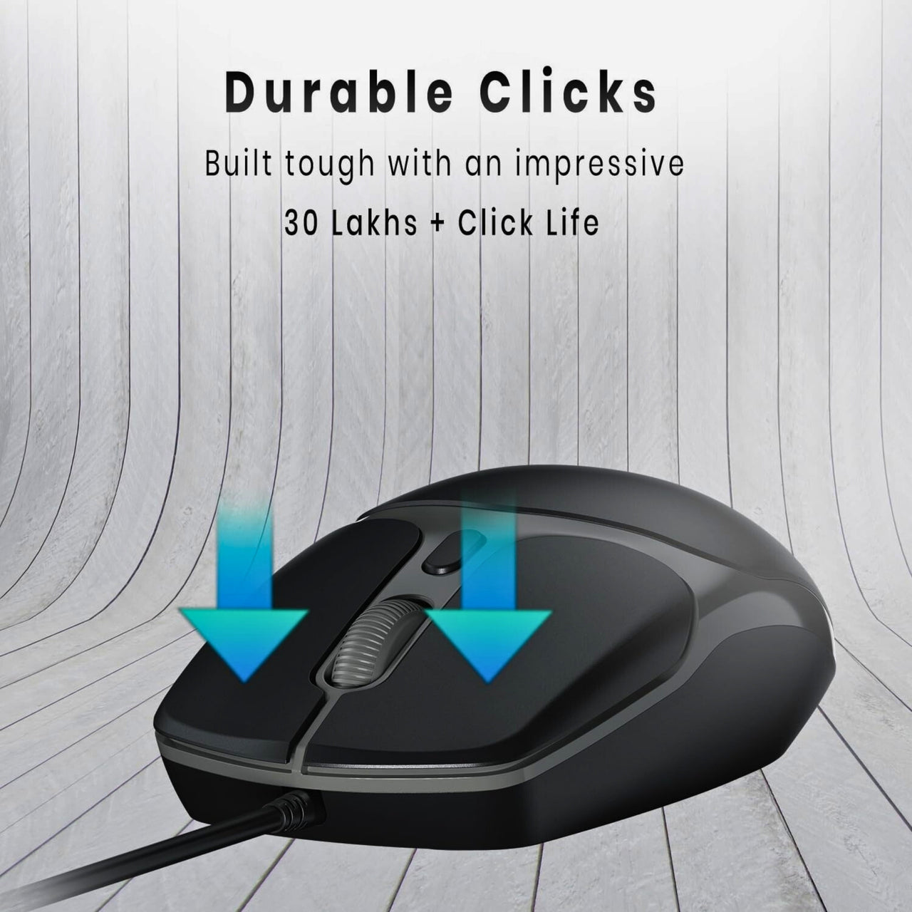 Portronics Toad 103 Wired Optical Mouse with 2400 DPI, Hi-Precision Tracking & Ergonomic Design