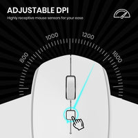Portronics Toad 23 Wireless Optical Mouse with 2.4GHz Connectivity, USB Nano Receiver & Adjustable DPI