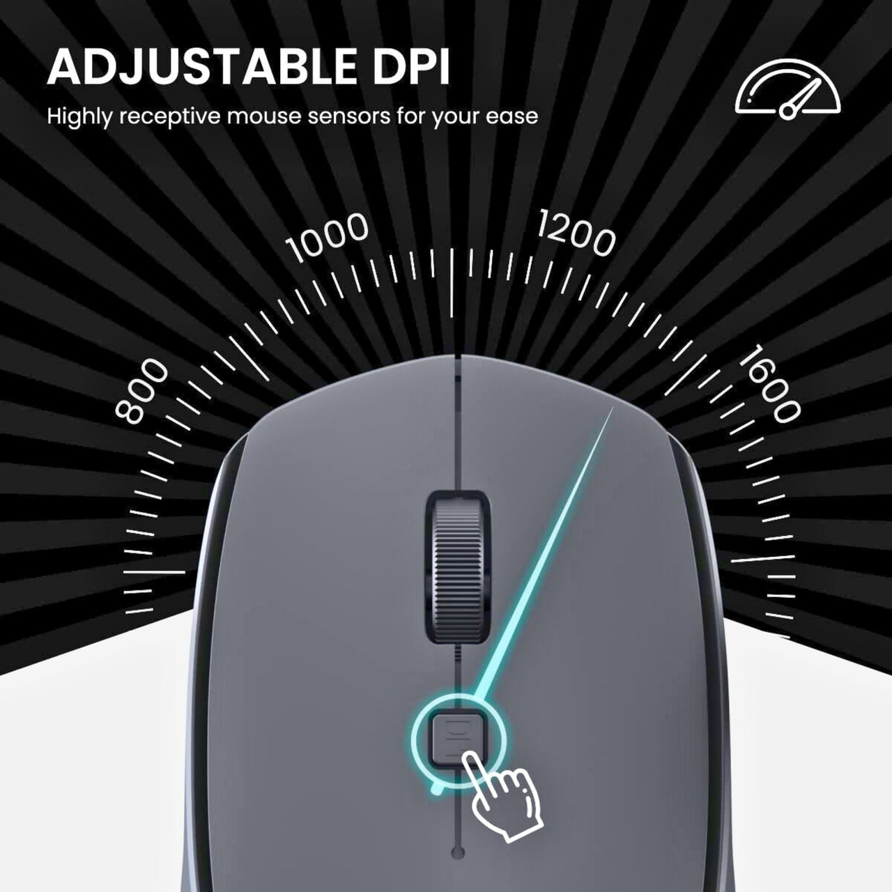 Portronics Toad 23 Wireless Optical Mouse with 2.4GHz Connectivity, USB Nano Receiver & Adjustable DPI
