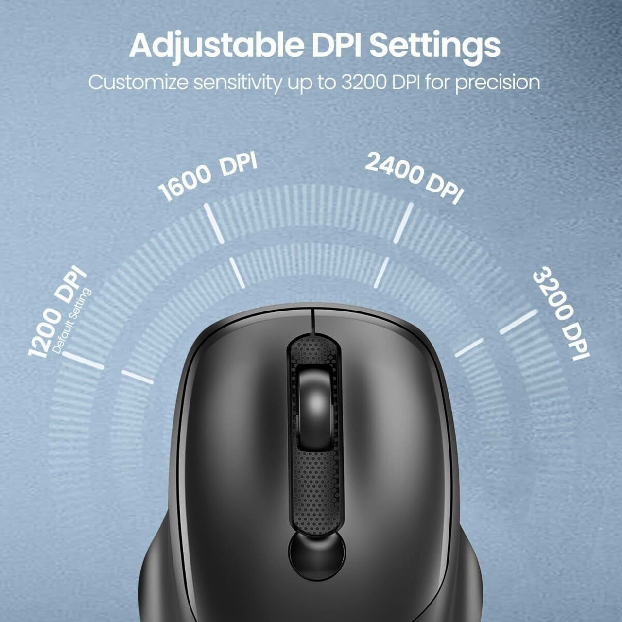 Portronics Toad 35 Wireless Mouse with 2.4GHz Connectivity, Adjustable DPI & USB Nano Receiver