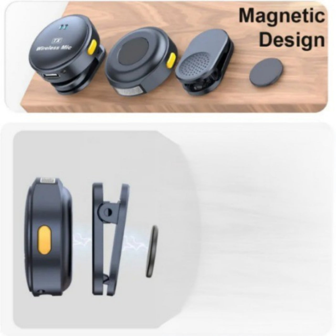 Q08 Wireless Lavalier Microphone with Magnetic Clip & Display | Noise Reduction Clip-On Mic for Video & Vlogging