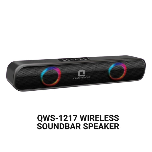 QWS-1217 Wireless Soundbar Speaker – 16W Bluetooth Speaker with RGB LED, TWS, USB, AUX & mSD | Up to 10 Hours Playback