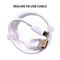 Realme V8 USB cable on a white background