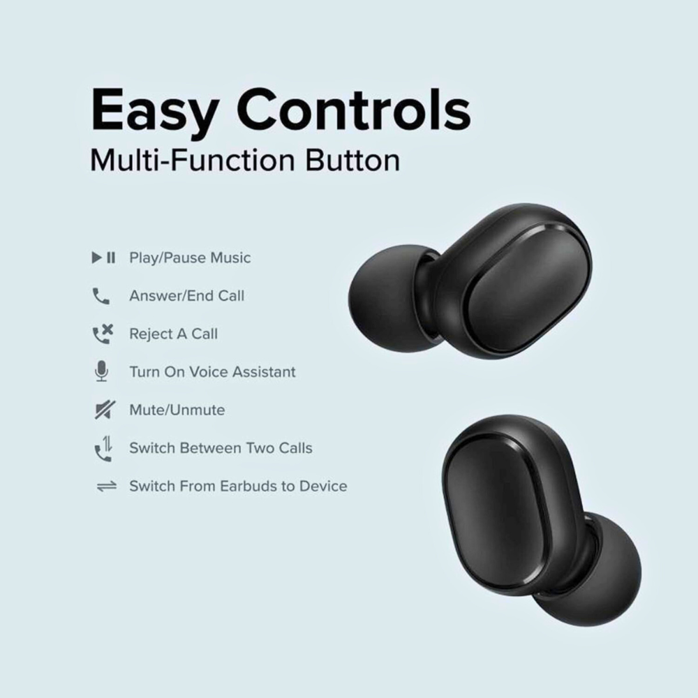 Redmi Earbuds 2C True Wireless Earbuds with Mic, Bluetooth 5.0, 12H Playback & IPX4 Splash Proof