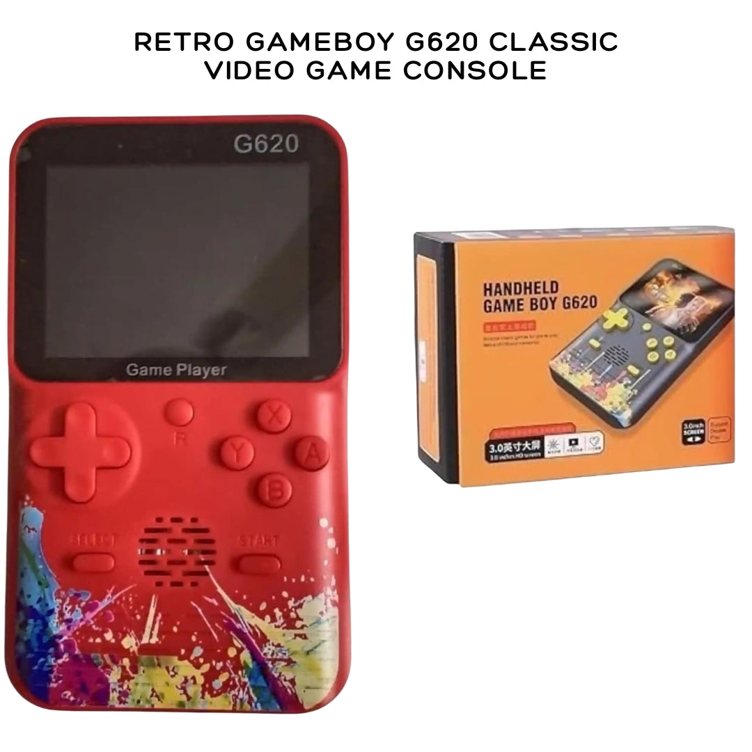 G620 Retro Handheld Game Console – 3.5-Inch Screen, 500+ Classic Games, Portable Pocket Video Game Player, 32MB, Dark Red | OGDEAL