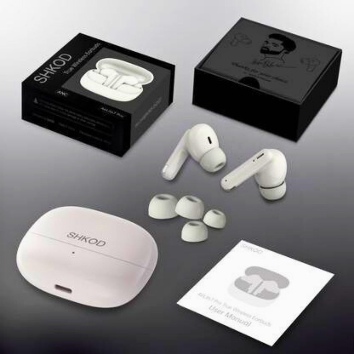 SHKOD AirLits7 Pro True Wireless Earbuds with ANC & ENC, 55H Playtime, Bluetooth 5.4 & Fast Charging
