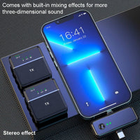Smartphone with built-in mixing effects displayed on a dark textured surface