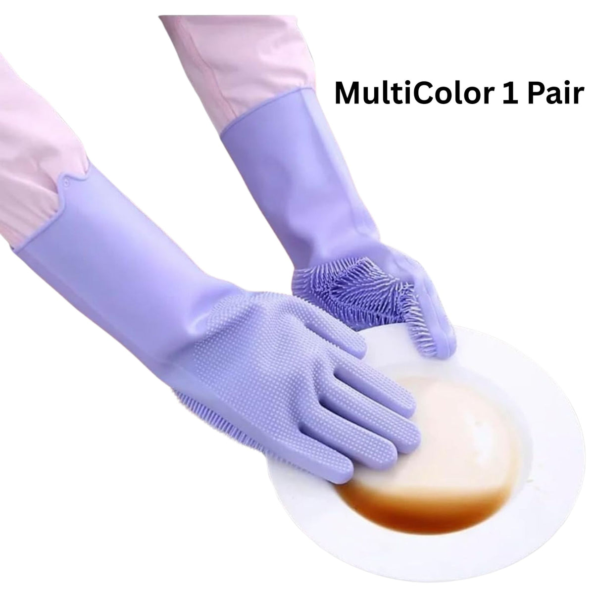 Silicone Cleaning Hand Gloves – Reusable Dishwashing & Household Cleaning Gloves | Kitchen Scrubber Gloves