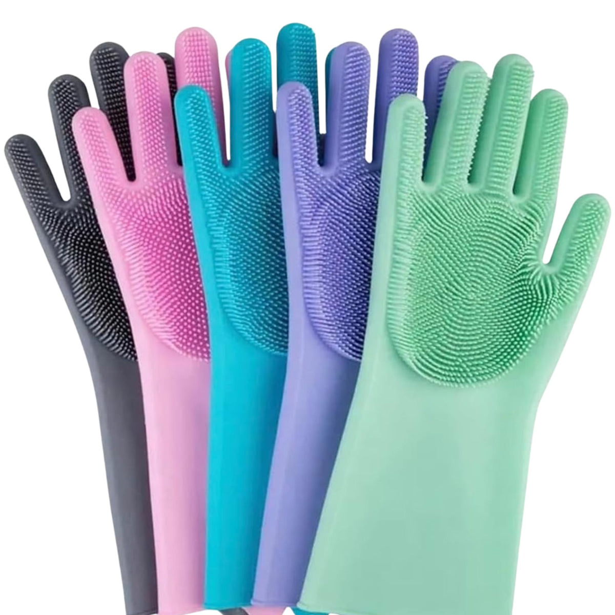 Silicone Cleaning Hand Gloves – Reusable Dishwashing & Household Cleaning Gloves | Kitchen Scrubber Gloves