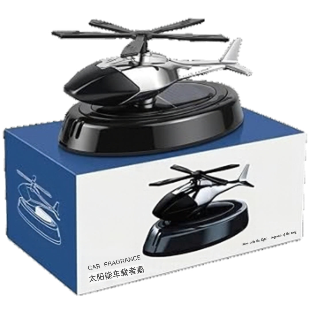 Solar Powered Helicopter Car Dashboard Accessory with Aroma Diffuser – Decorative Solar Helicopter Ornament for Car Interior | OGDEAL