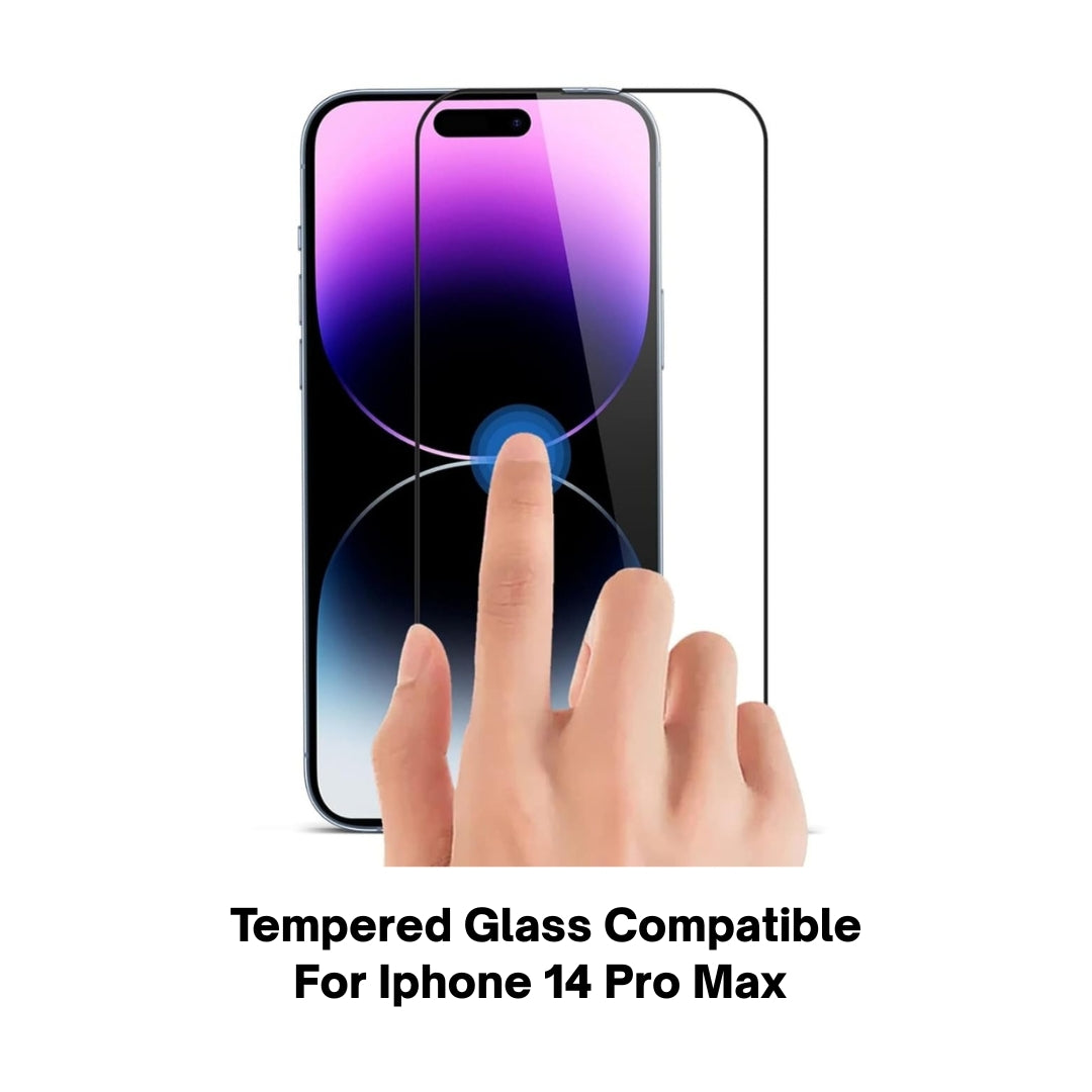 Tempered Glass for Apple iPhone 14 Pro Max | Transparent Screen Protector | Full HD Clarity | Anti-Scratch | Edge-to-Edge Coverage | Easy Installation Kit (Pack Of 2)