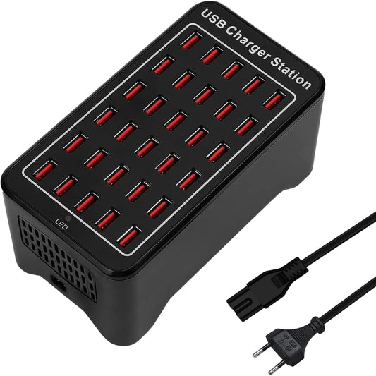 150W USB Charging Station with 30 USB Ports – Multiport Desktop Charger Hub for iPhone, iPad, Tablets & Samsung Galaxy | OGDEAL