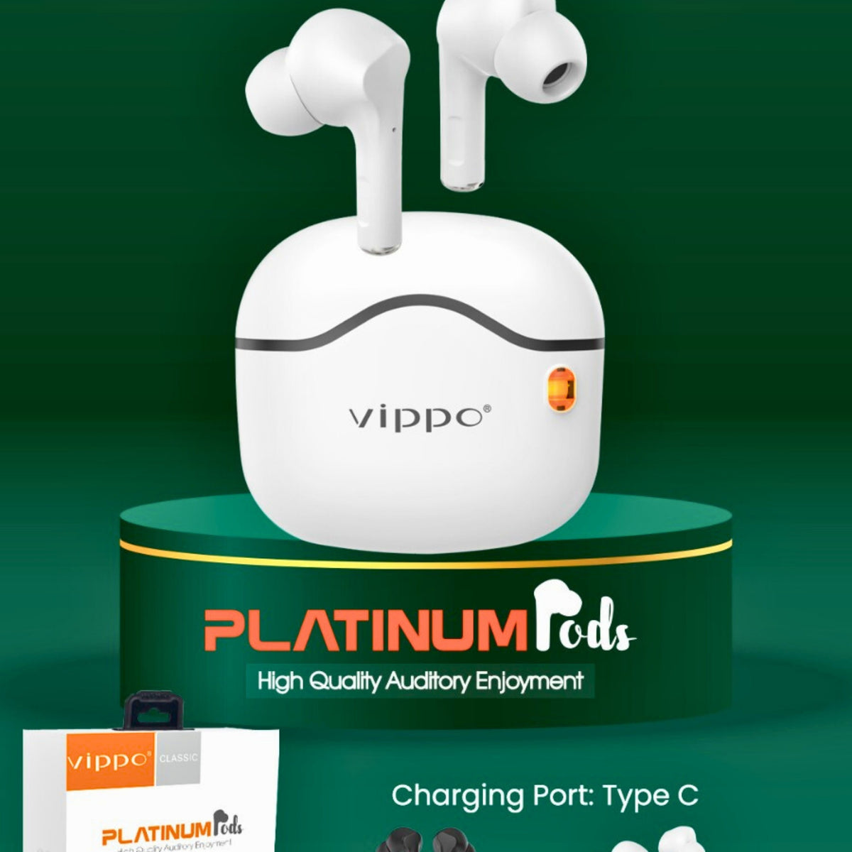 Vippo Platinum Pods Vi-359 True Wireless Earbuds with Bluetooth 5.3 | OGdeal