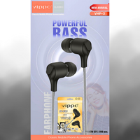 Vippo earphones with packaging on a gray background