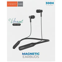 Vippo Vibrant VBT-1301 Wireless Neckband | 300H Standby | Magnetic Earbuds | Effortless Clear Sound