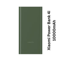 Green power bank with Xiaomi branding and specifications on a white background