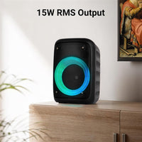 Zebronics Zeb-Buddy 100 Portable Bluetooth Speaker | 15W RMS | TWS Support | Wired Mic Karaoke | RGB Lights | 5H Playback | Bluetooth v5.0
