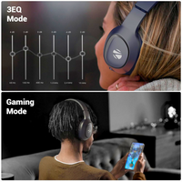 Zebronics Thunder NEO Wireless Over-Ear Headphones with 60H Backup, Gaming Mode, ENC, Dual Pairing, 3 EQ Modes & Rapid Charge
