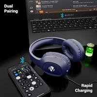 Zebronics Thunder NEO Wireless Over-Ear Headphones with 60H Backup, Gaming Mode, ENC, Dual Pairing, 3 EQ Modes & Rapid Charge