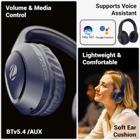 Zebronics Thunder NEO Wireless Over-Ear Headphones with 60H Backup, Gaming Mode, ENC, Dual Pairing, 3 EQ Modes & Rapid Charge