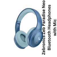 Zebronics Zeb Paradise Neo Bluetooth Headphones with Mic, Deep Bass, Wireless Playback, Comfortable Cushioning & Voice Support