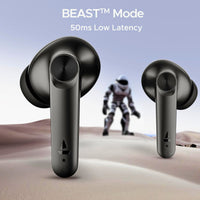 boAt Airdopes 207 TWS Earbuds – 50H Playtime, Quad Mics w/ ENx, Beast Mode 50ms Low Latency, ASAP Charge, BT v5.3