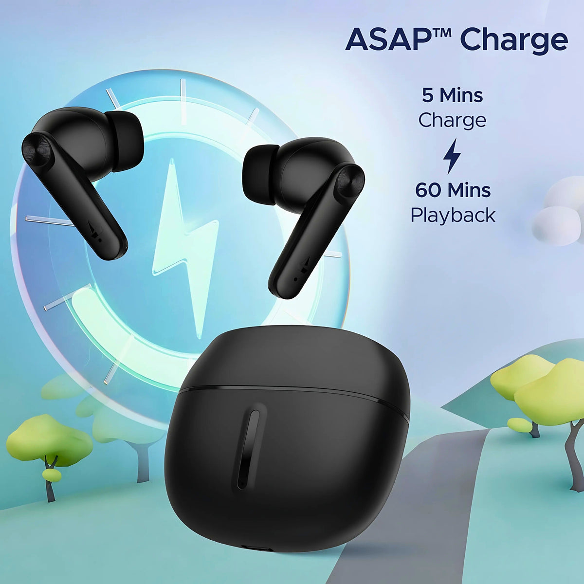 boAt Airdopes Max TWS Earbuds – 100H Playtime, Quad Mics with ENx, Beast Mode 50ms Low Latency, ASAP Charge, BT v5.3