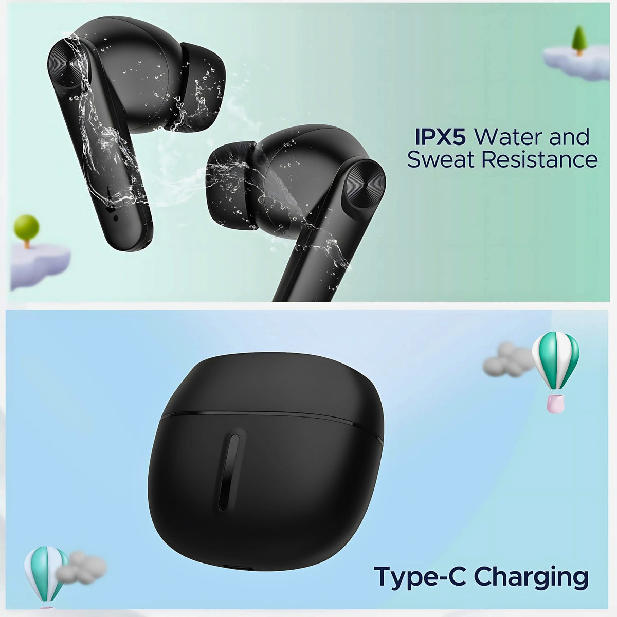 boAt Airdopes Max TWS Earbuds – 100H Playtime, Quad Mics with ENx, Beast Mode 50ms Low Latency, ASAP Charge, BT v5.3